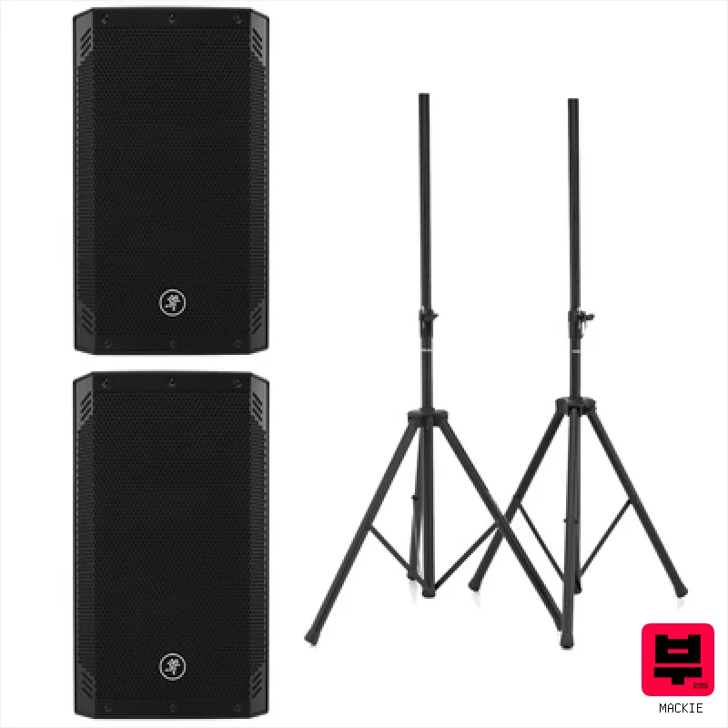 Mackie Thrash12v2 Stereo stand Bundle - Professional Music Instrument Photo