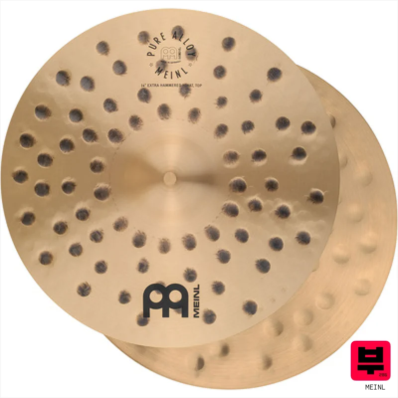 Meinl 14" Pure Alloy E.Hammered Hats - 14" Hi-Hat Cymbals
