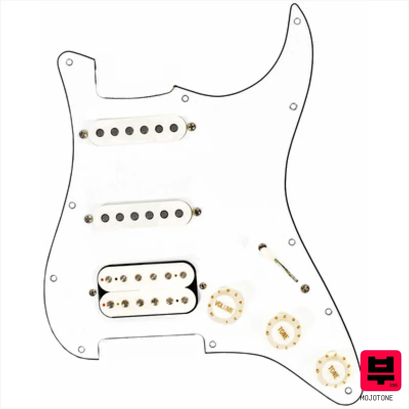Mojotone 58 Quiet Coil HSS Pickguard WH - Single Coil Pickups