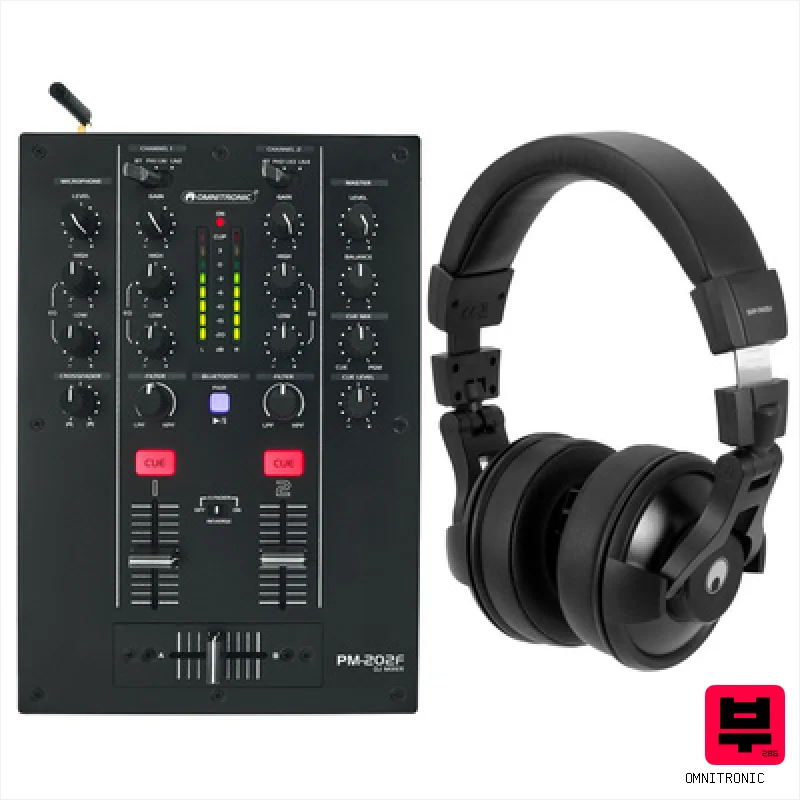 Omnitronic PM-202F Headphone Bundle