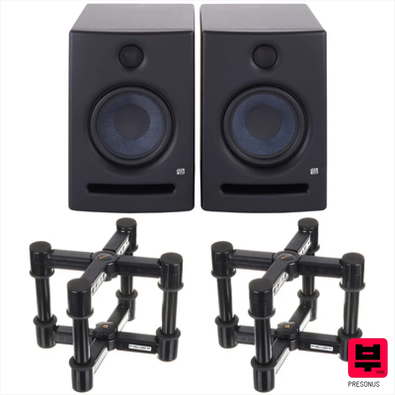 Presonus Eris E5 Isolation Stand Bundle - Active Nearfield Monitors