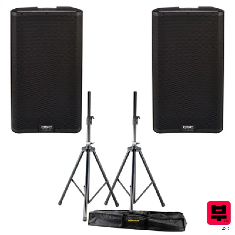 QSC K 12.2 Stereo Stand Bundle - Active Full-Range PA Speakers