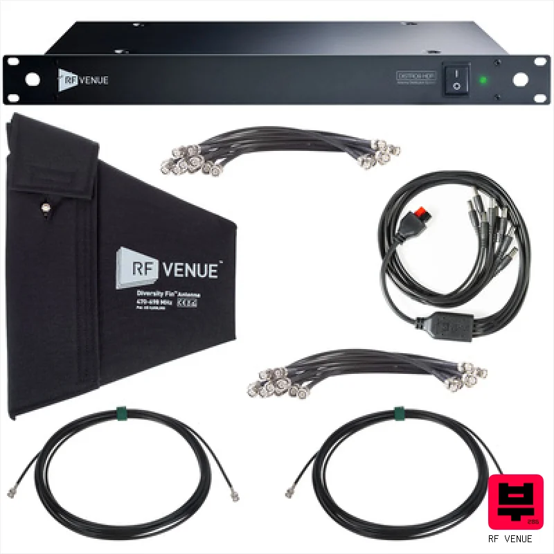RF Venue 9CH Wireless Microphone Bundle - Splitters and Combiners