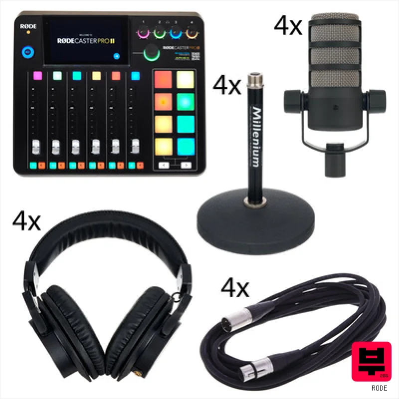 Rode Rodecaster Pro II Quad Bundle - Studio Packages