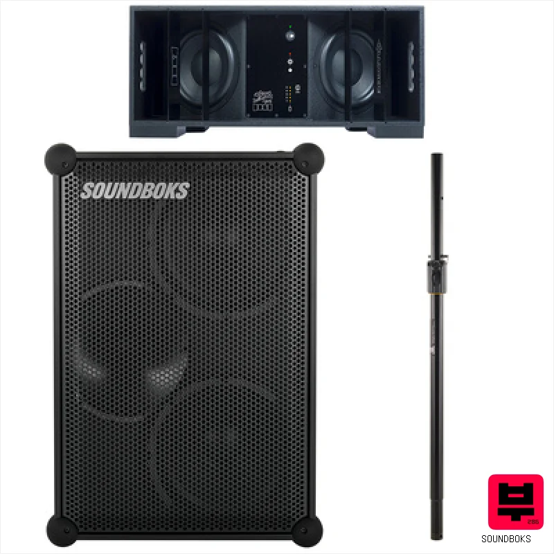 Soundboks 4 Black + Sub Portable Bundle - Aerobics and Dance PA Sets