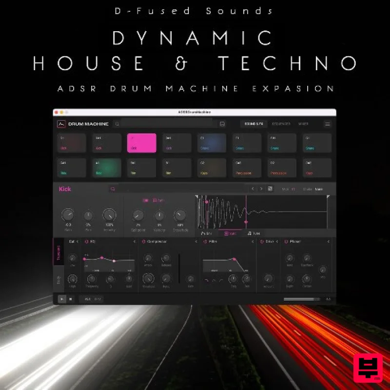 D-Fused Sounds Dynamic House & Techno ADSR DrumMachine Expansion - Professional Music Instrument Photo