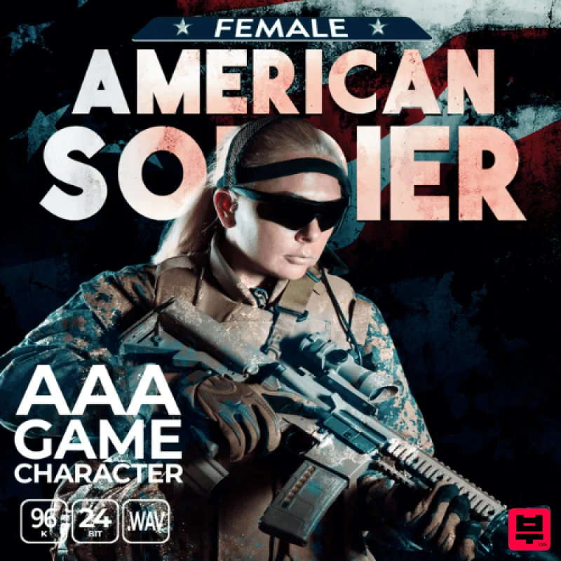 Epic Stock Media AAA Game Character American Soldier - Female - Sound Effect