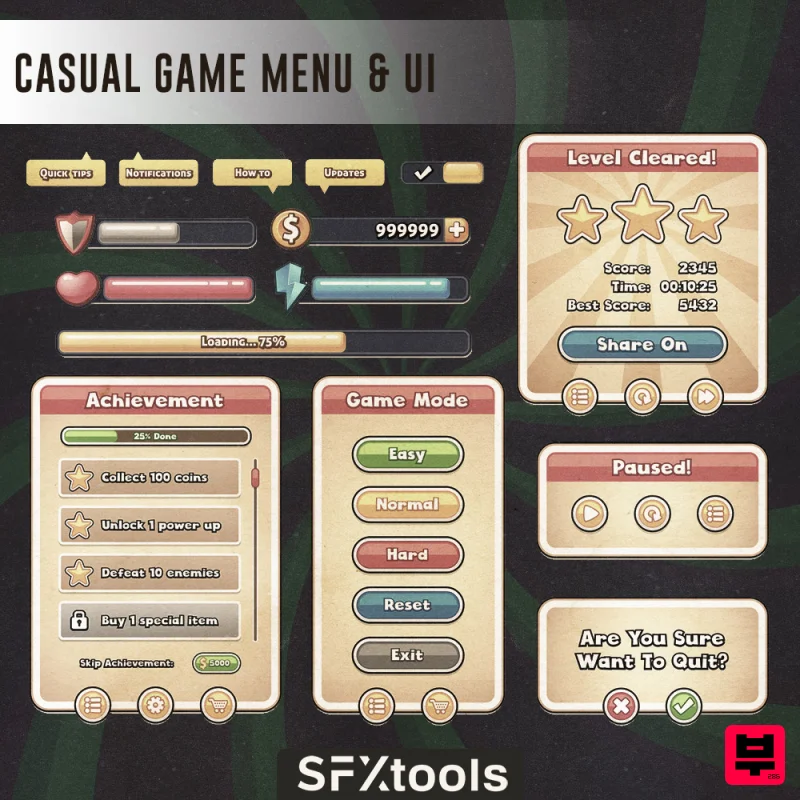 SFXtools Casual Game Menu & UI - Cinematic