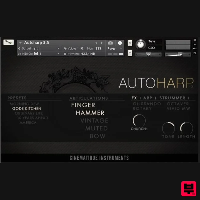 Cinematique Instruments Autoharp v3.5 - Kontakt Instrument
