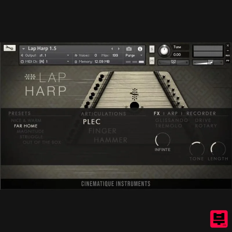 Cinematique Instruments Lap Harp v1.5 - Kontakt Instrument