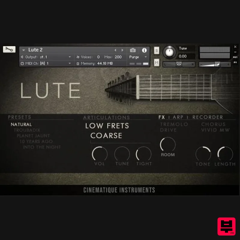 Cinematique Instruments Lute v2 - Kontakt Instrument