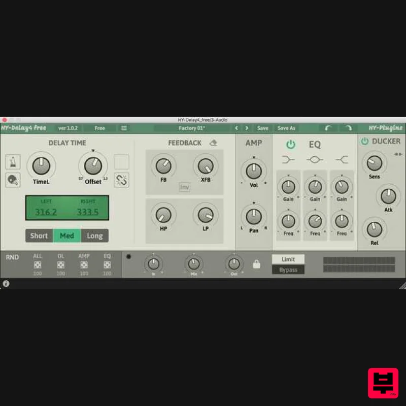 HY-Plugins HY-Delay4 Free - Delay