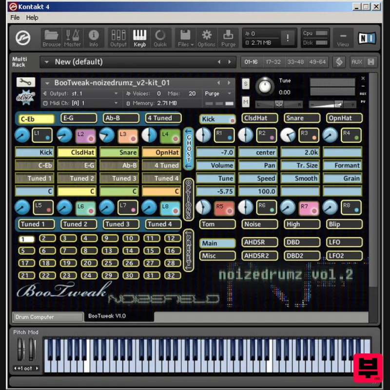 Noizefield Noizedrumz Vol. 2 - Kontakt Instrument