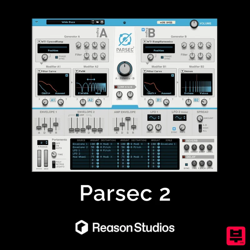 Reason Studios Parsec 2 Spectral Synthesizer – Advanced Additive Synth for Reason - Reason Rack Extension