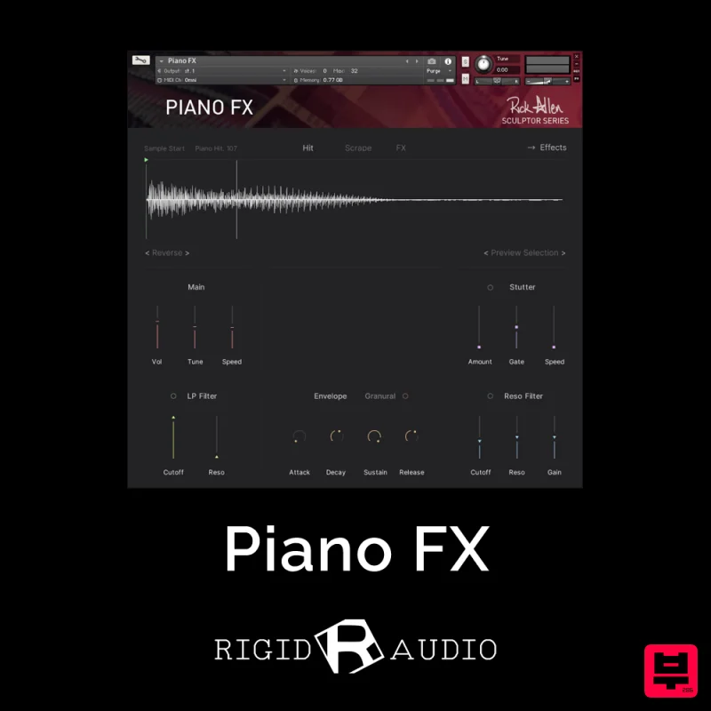 Rigid Audio Rick Allen Sculptor Series: Piano FX - Kontakt Instrument