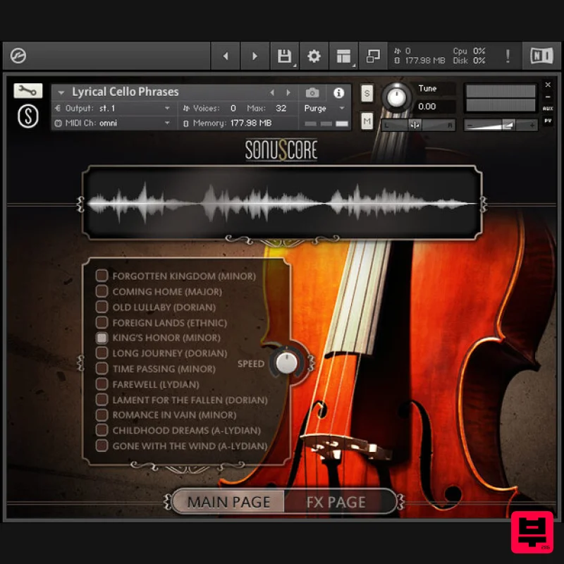 Sonuscore Lyrical Cello Phrases - Kontakt Instrument