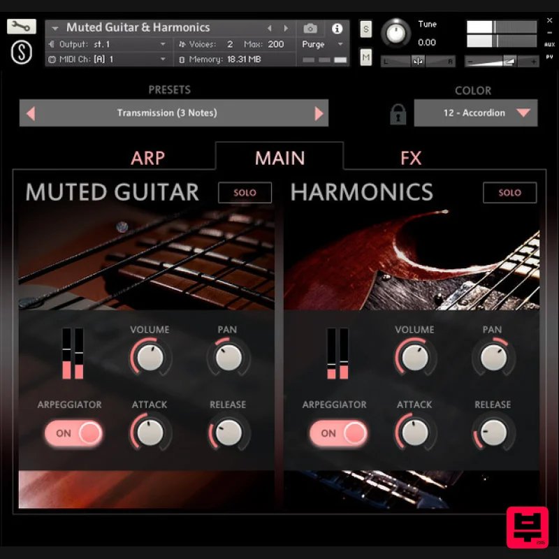Sonuscore Origins Vol.6: Muted Guitar & Harmonics - Kontakt Instrument