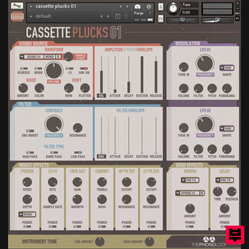 THEPHONOLOOP Cassette Plucks.01 for Kontakt - Kontakt Instrument