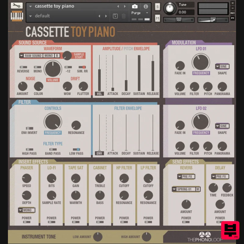 THEPHONOLOOP Cassette Toy Piano for Kontakt - Kontakt Instrument