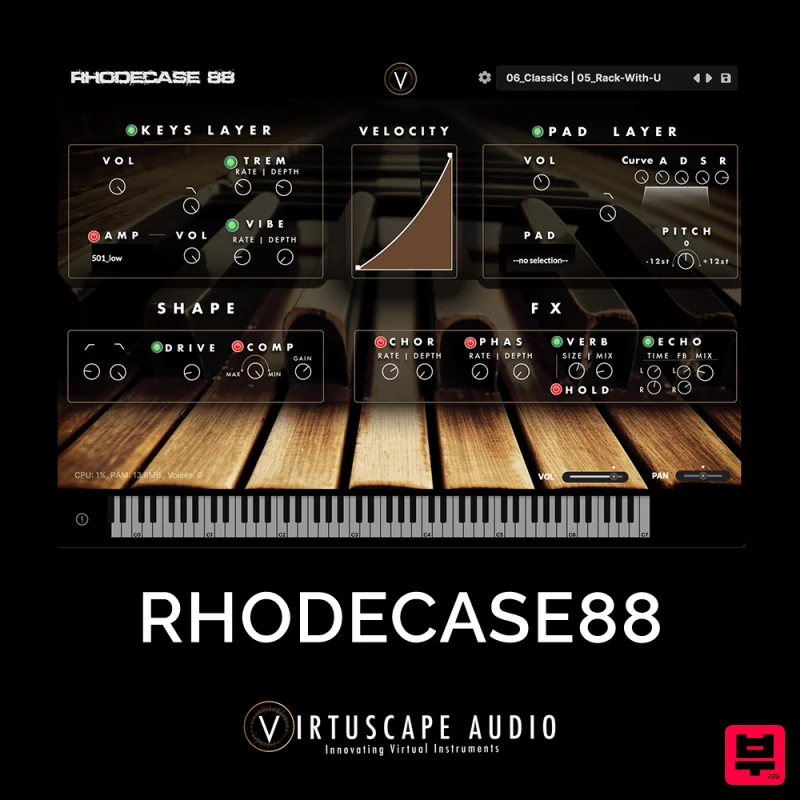 Virtuscape Audio RHODECASE88 - Professional Music Instrument Photo