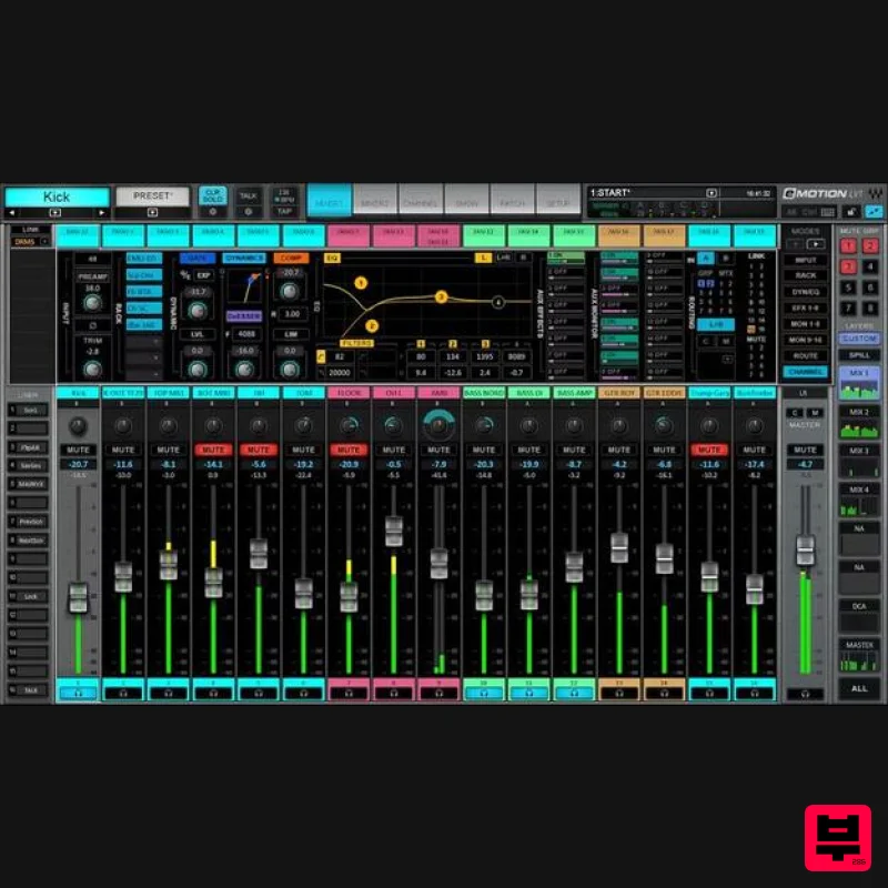 Waves eMotion LV1 Live Mixer – 16 Stereo Channels - Utility