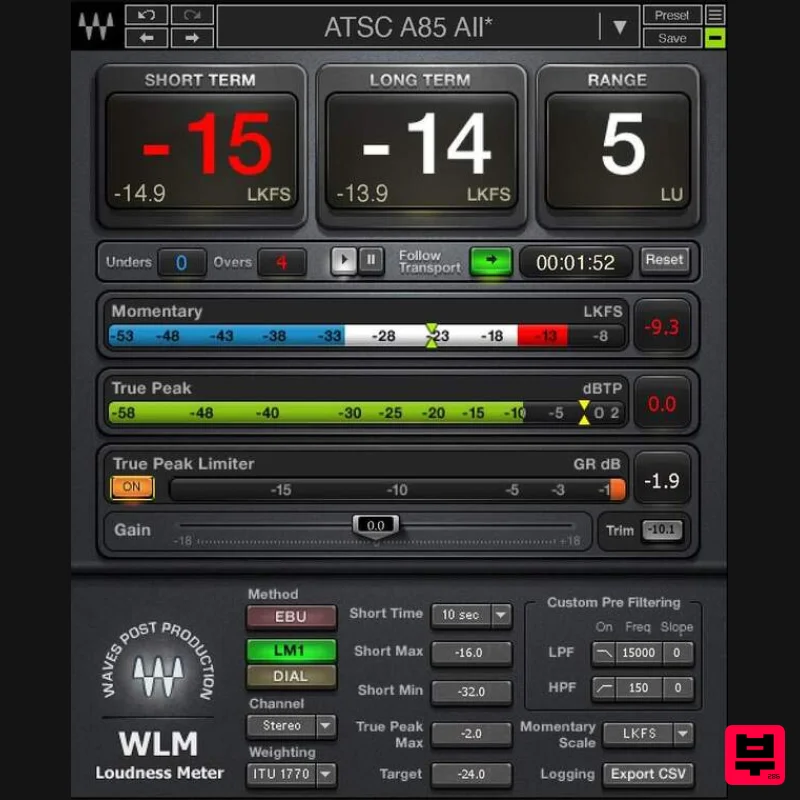 Waves WLM Plus Loudness Meter - Utility